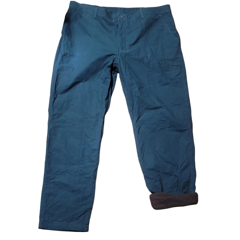 Eddie Bauer Women XL Fleece Lined Pants Teal Blue Green Hiking Outdoor Winter